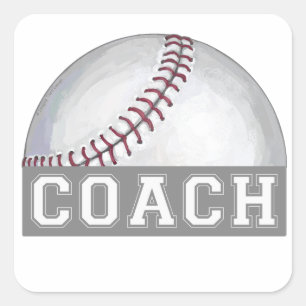 Baseball Coach Square Sticker