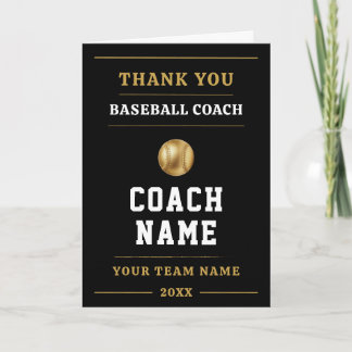 Baseball Coach Team Appreciation Gift Thank You Card