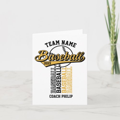 Baseball coach team end of season gift retirement  card