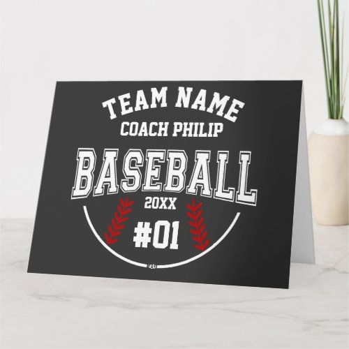 Baseball coach team Mom player thank you gift Card