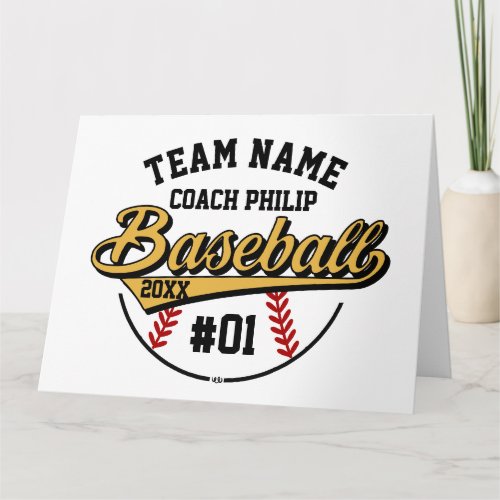 Baseball coach team Mom player thank you gift Card