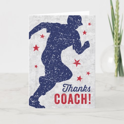 Baseball coach Thank you card with running boy
