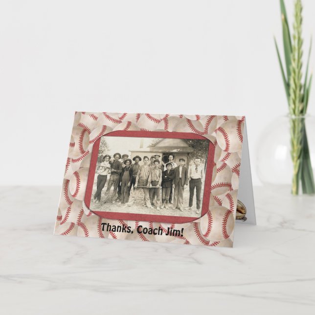 Baseball Coach Thank You Frame Card (Front)