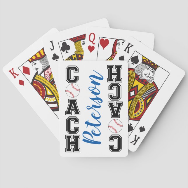 Baseball coach thank you gift - batter up! poker cards (Back)