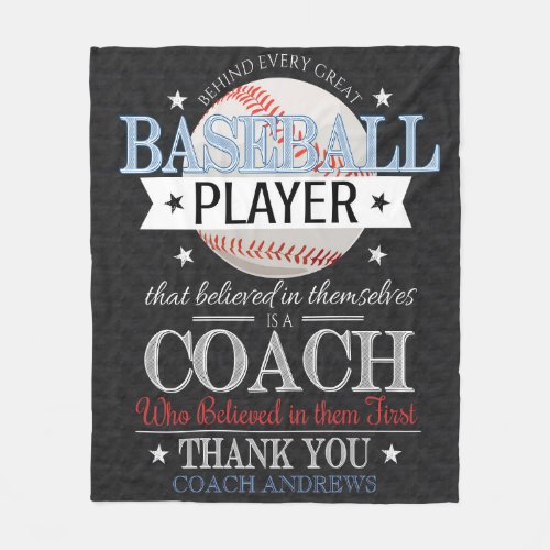Baseball Coach Thank You Gift Blanket