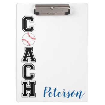 Baseball Coach Thank You Gift Clip Board! Clipboard by Team_Lawrence at Zazzle