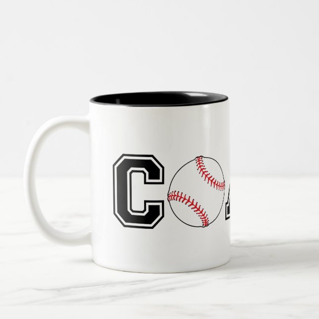 Baseball coach thank you gift mug with name option (Left)