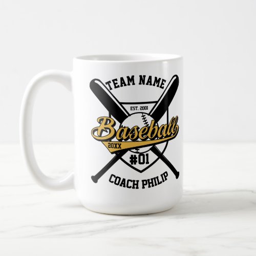 Baseball coach thank you team end of season gift coffee mug