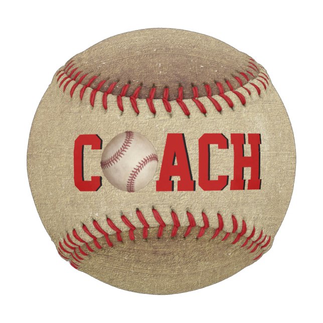 Baseball Coach With Ball on Sepia (Front)