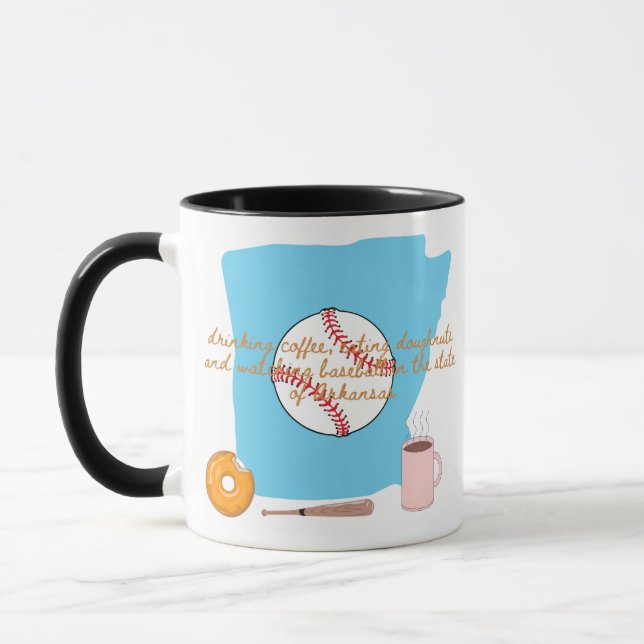 Baseball, coffee and donuts in Arkansas  Mug (Left)