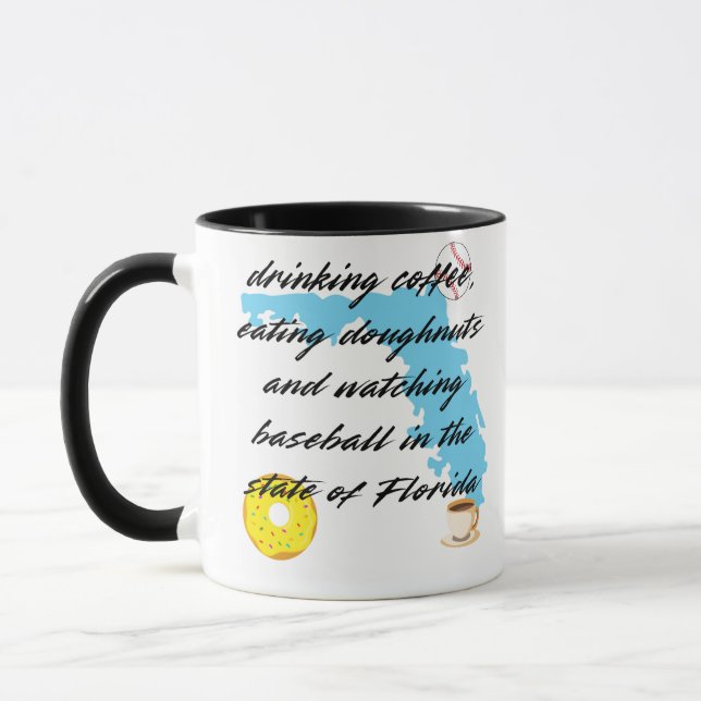 Baseball, coffee and donuts in Florida  Mug (Left)