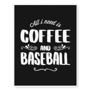 Baseball & Coffee Temporary Tattoos