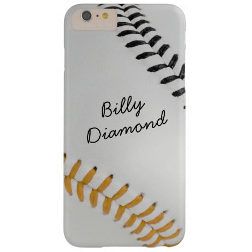 Baseball_Color Laces_Stitching_go_bk_personalized Barely There iPhone 6 Plus Case