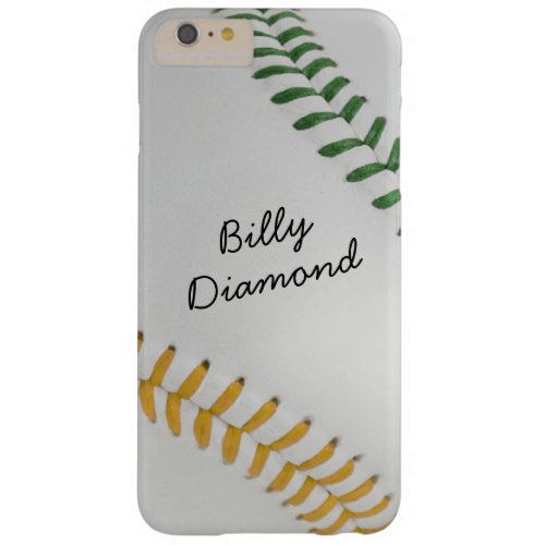 Baseball_Color Laces_Stitching_go_gr_personalized Barely There iPhone 6 Plus Case