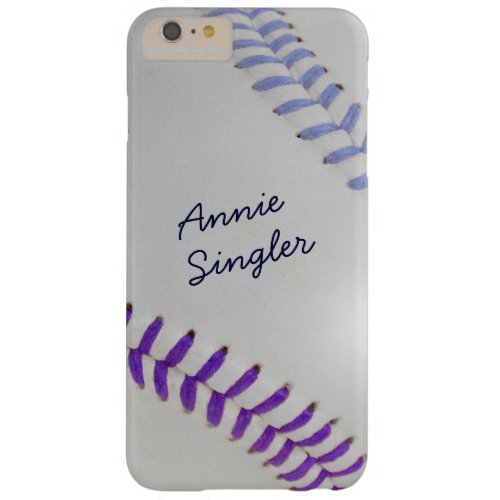 Baseball_Color Laces_Stitching_pu_lb_personalized Barely There iPhone 6 Plus Case