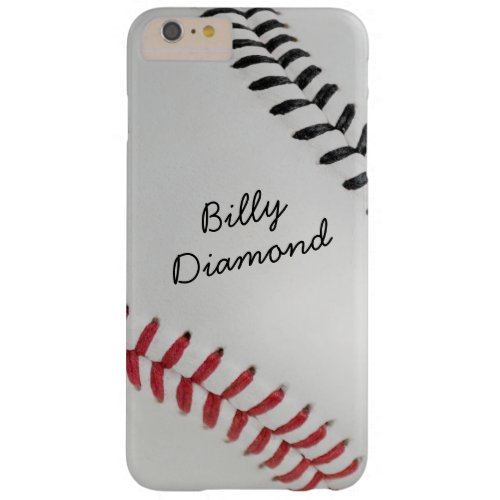 Baseball_Color Laces_Stitching_rd_bk_personalized Barely There iPhone 6 Plus Case