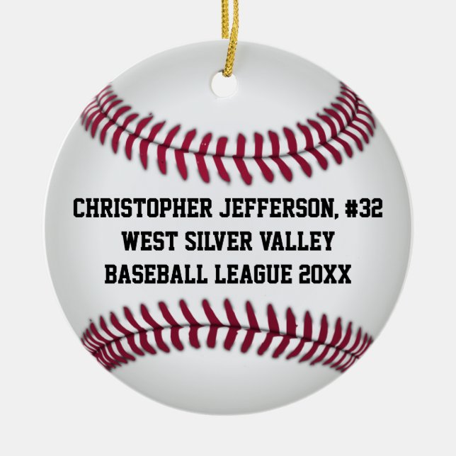 Baseball Color Photo Sports Ceramic Ornament (Front)