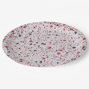 Baseball Confetti, Pinstripes-PAPER PARTY PLATES