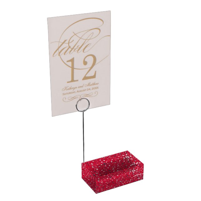 Baseball Confetti, Red-Table Card HOLDER (Corner)