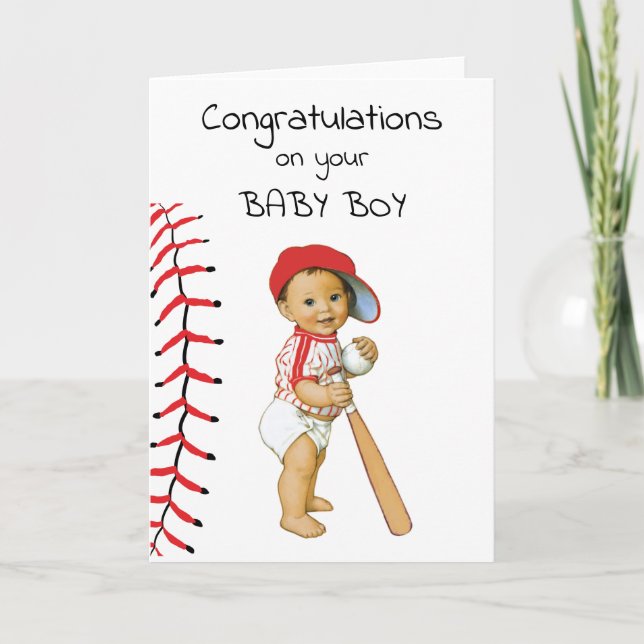 Baseball Congratulations on your Baby Boy Card (Front)