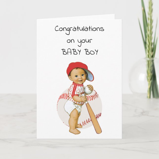 Baseball Congratulations on your Baby Boy Card (Front)