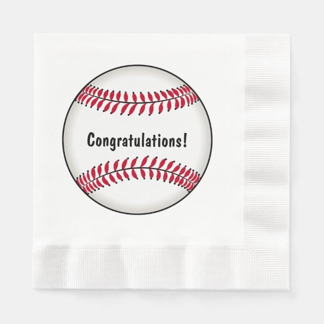 Baseball Congratulations Paper Napkins (Front)