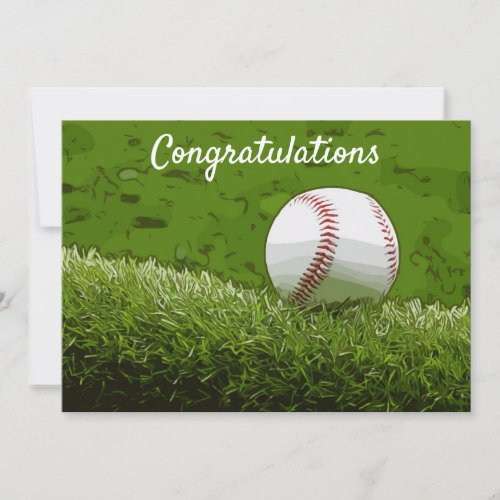 Baseball Congratulations with ball watercolor