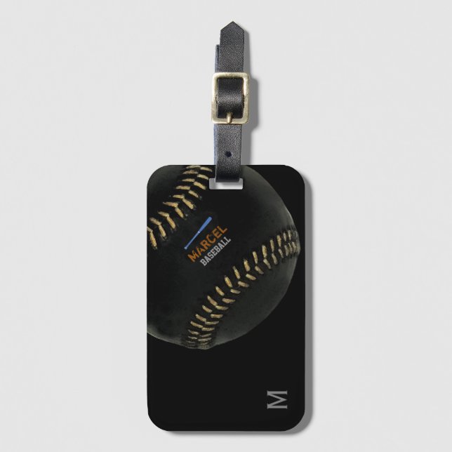 baseball cool personalized luggage tag (Front Vertical)