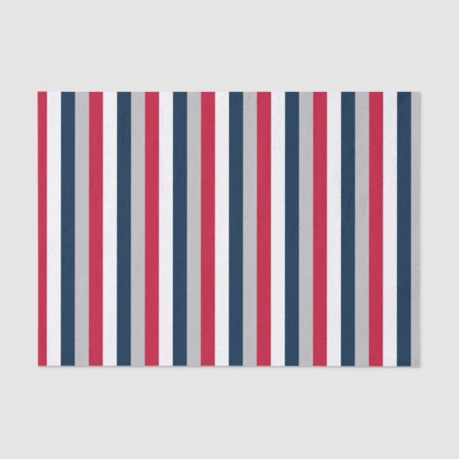 Baseball Coord Stripes RWB 29-TISSUE WRAPING PAPER (Front)