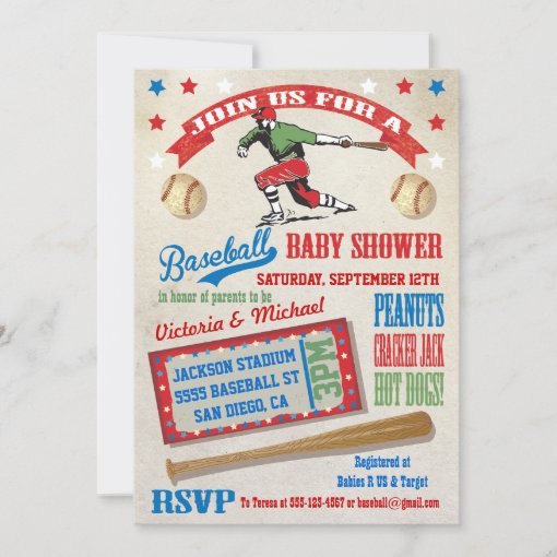 Baseball Couples Baby Shower Invitations Zazzle