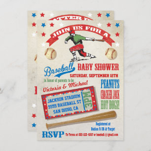 Baseball Couples Baby Shower Invitations