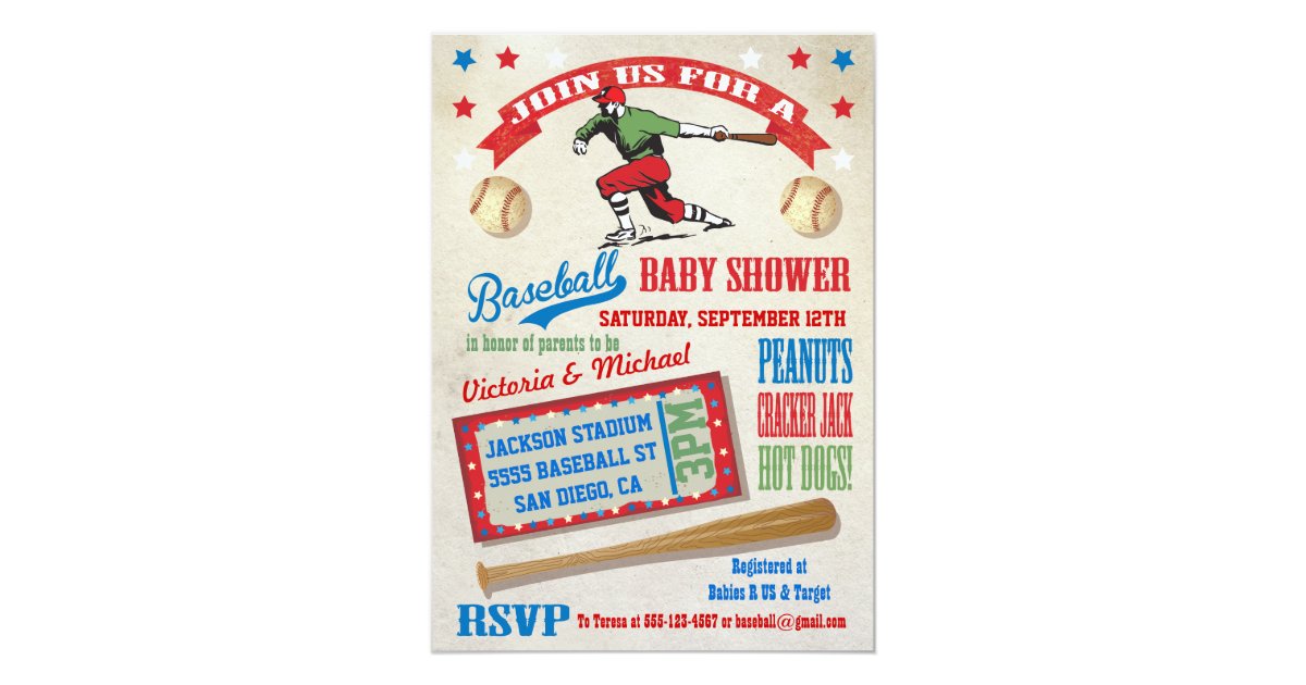 Baseball Couples Baby Shower Invitations Zazzle