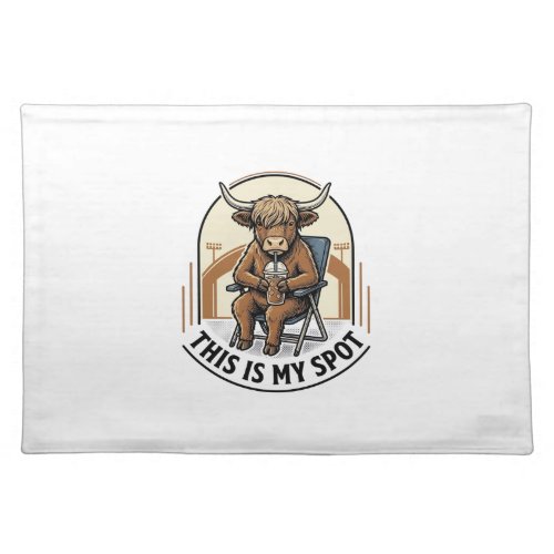 Baseball Cow Shirt With Iced Coffee Mascot Cloth Placemat