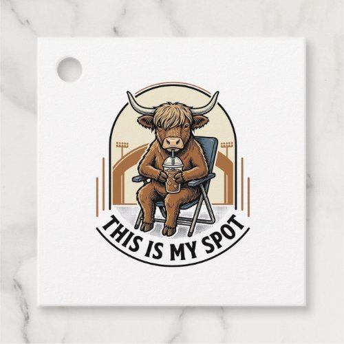 Baseball Cow Shirt With Iced Coffee Mascot Favor Tags