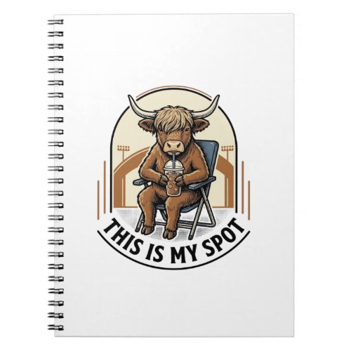 Baseball Cow Shirt With Iced Coffee Mascot Notebook