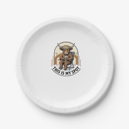 Baseball Cow Shirt With Iced Coffee Mascot Paper Plates