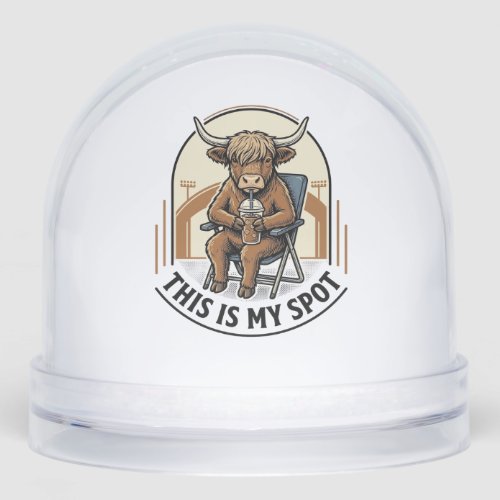 Baseball Cow Shirt With Iced Coffee Mascot Snow Globe