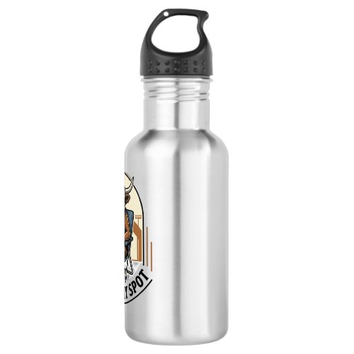 Baseball Cow Shirt With Iced Coffee Mascot Stainless Steel Water Bottle