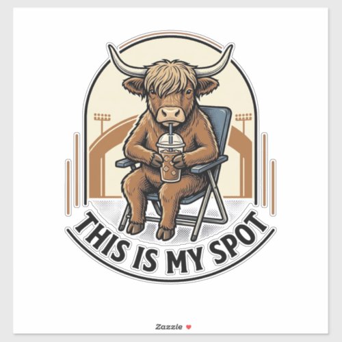 Baseball Cow Shirt With Iced Coffee Mascot Sticker