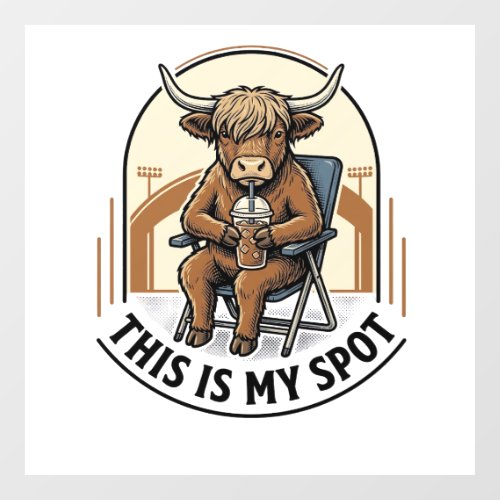 Baseball Cow Shirt With Iced Coffee Mascot Window Cling