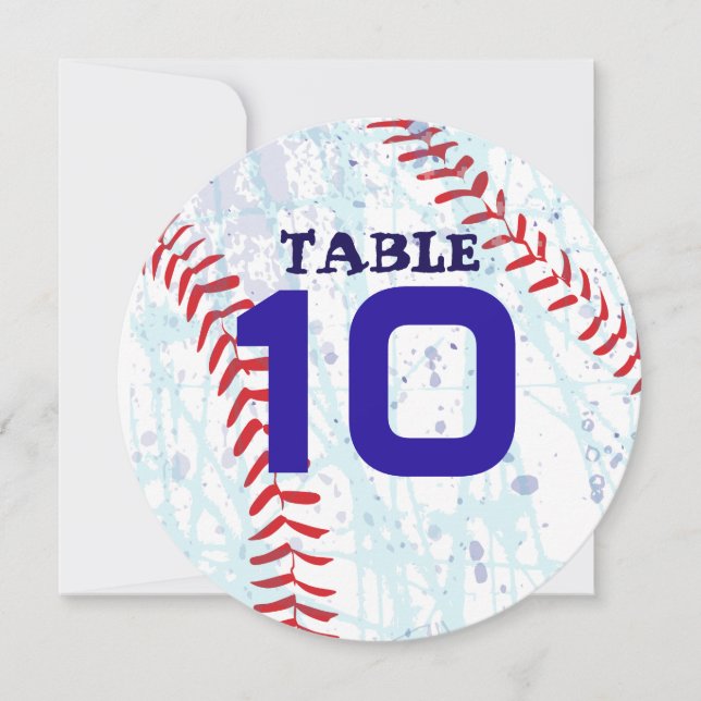 BASEBALL CRAZE Bar Bat Mitzvah Table Number (Front)