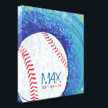 BASEBALL CRAZE Bar Mitzvah Sign-In Memory Board Canvas Print<br><div class="desc">Welcome! All my designs are ONE-OF-A-KIND original pieces of artwork designed by me! You can only find them here! Did you know that you can change any colors, fonts and text by simply clicking on the CUSTOMIZE IT button? It's true, try it out! I can even add your son or...</div>