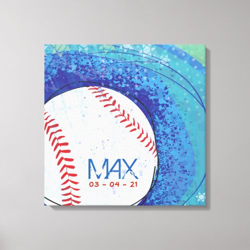 BASEBALL CRAZE Bar Mitzvah Sign_In Memory Board Canvas Print