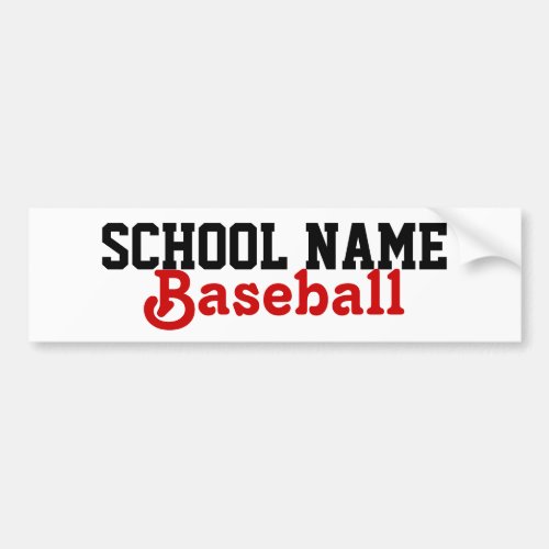 Baseball _Create Your Own School Spirit Bumper Sticker