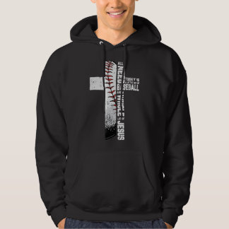 Baseball Cross Jesus Christian Quote Cool Sports L Hoodie