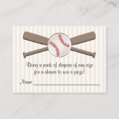 Baseball Crossed Bats Diaper Raffle Cards (Back)
