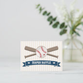 Baseball Crossed Bats Diaper Raffle Cards (Standing Front)