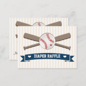 Baseball Crossed Bats Diaper Raffle Cards (Front/Back)