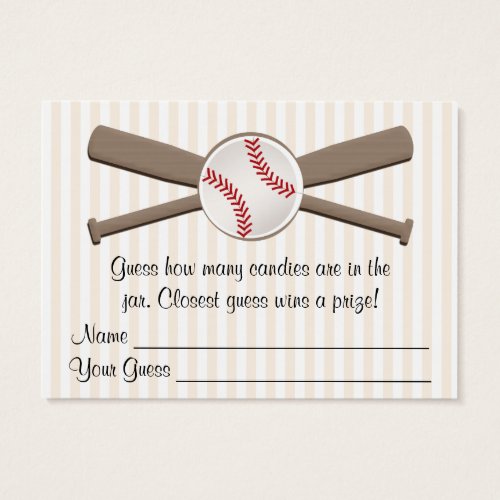 Baseball Crossed Bats Guessing Game Baby Shower