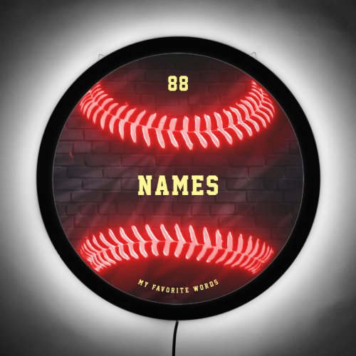 BASEBALL CUSTOM ADD YOUR NAME  LED SIGN